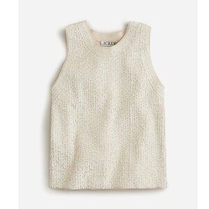 J.Crew Collection sequin halter sweater-tank Medium heather natural